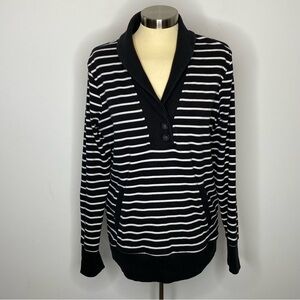 Banana Republic Black and White Striped Sweatshirt
